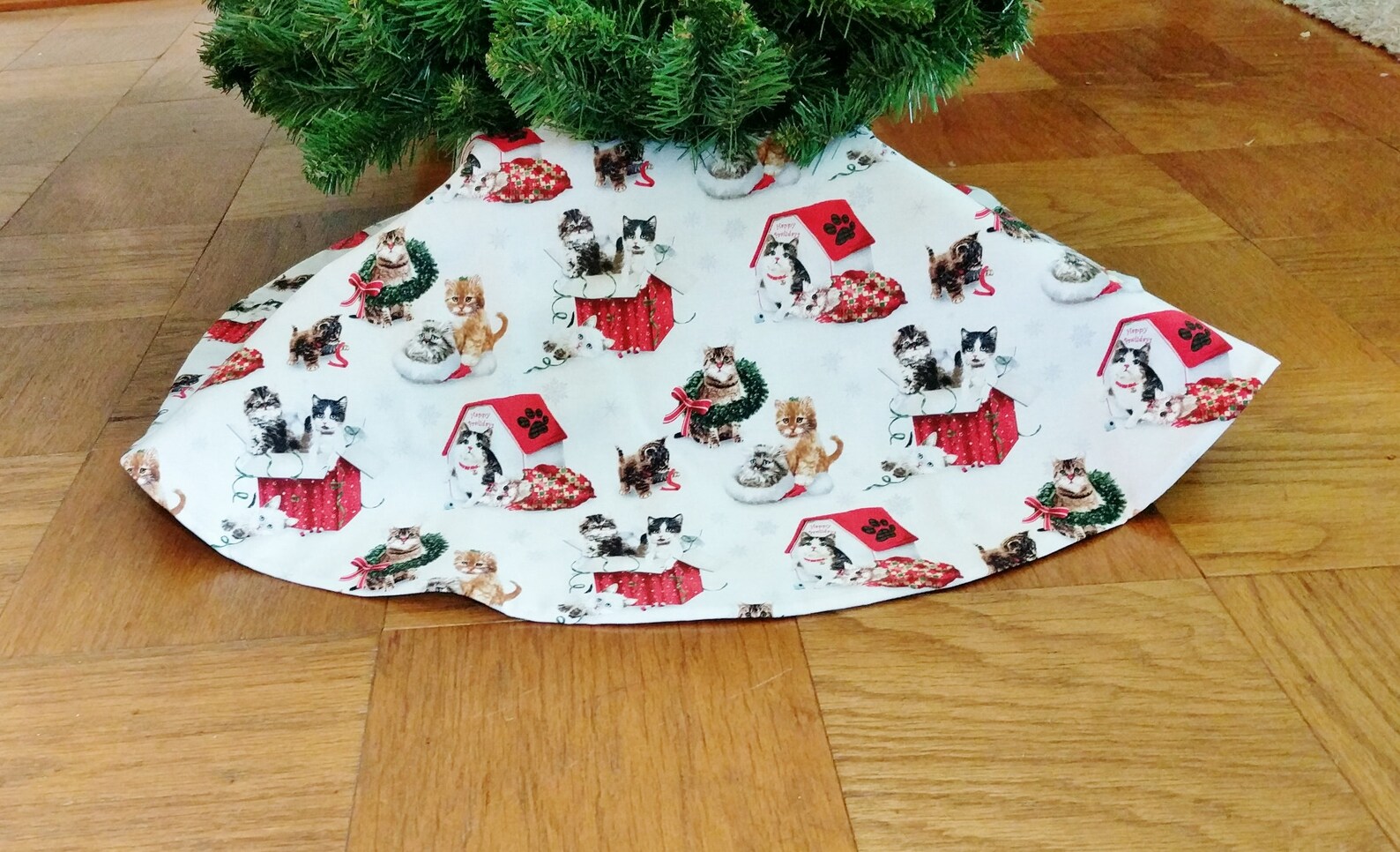 Cat Christmas Tree Skirt 