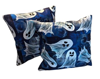 Ghost Throw Pillow Set: Gothic Halloween Decor, 20" Cotton Pillows