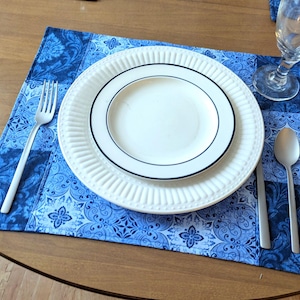 Stone Blue Placemats Cloth placemats Colorful placemats Cotton table placemats Decorative placemats Summer placemats Spring placemats