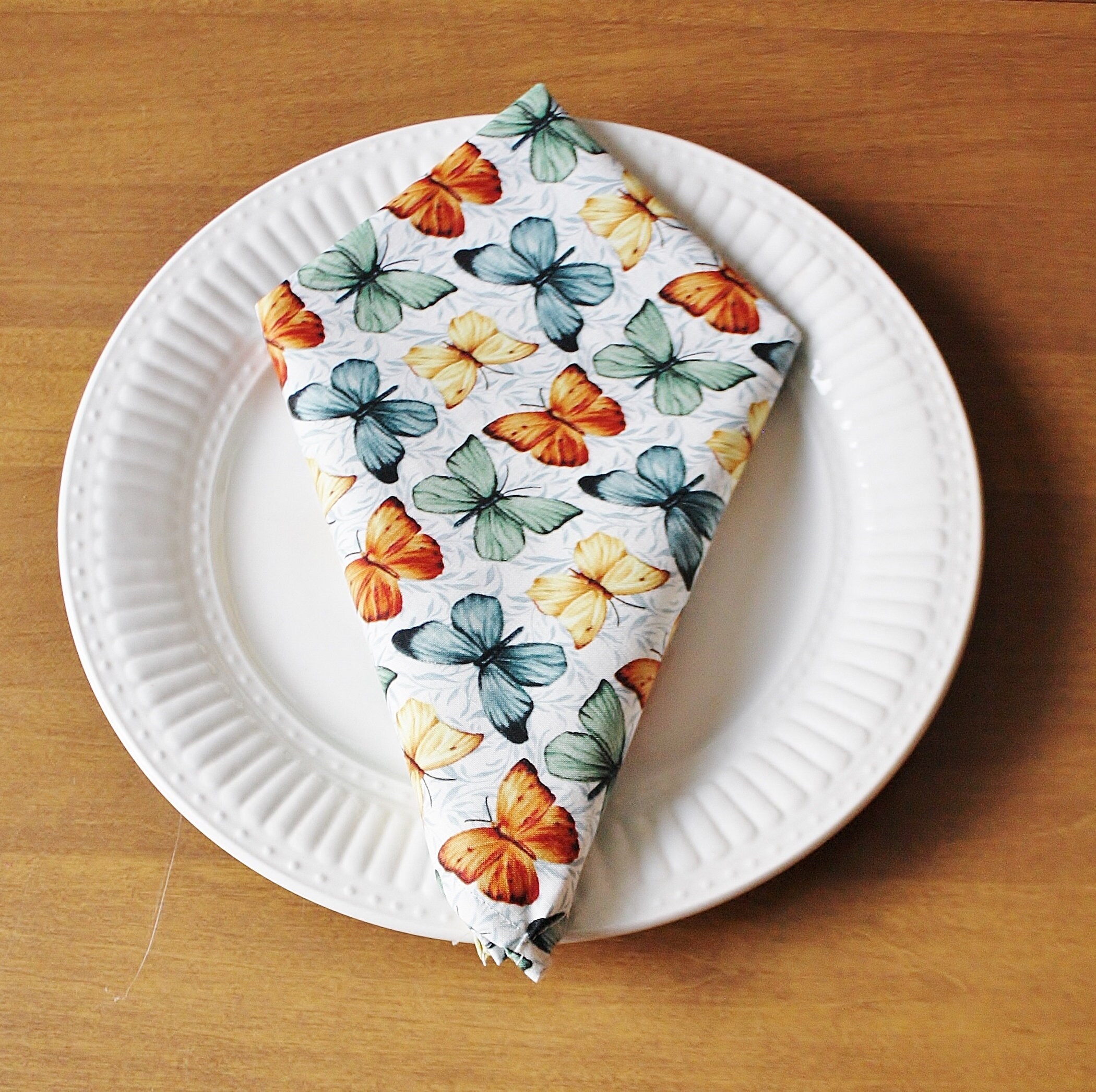 Butterflies Cotton Napkin set of 4 Kitchen Napkins Dinner Etsy