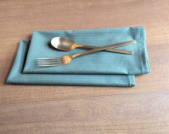 Handmade Sage Green Cotton Napkins - 20&quot; Square - Set of 4/6/8