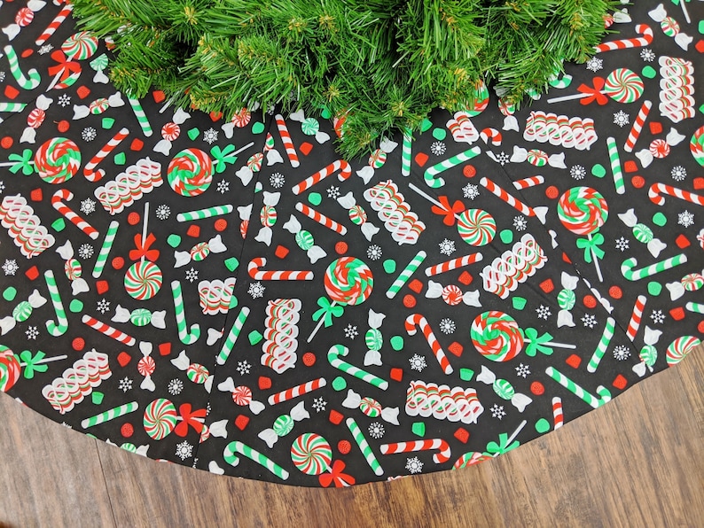 Christmas Candy Tree Skirt 46 Inch Diameter Holiday home Etsy