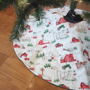 Farmhouse Tree Skirt 45 inch Farmhouse Tree skirt Rustic Tree Skirt Quilted Tree Skirt Handmade tree skirt Holiday Tree Skirt