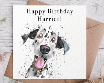 Dog Birthday Card / Personalised dog card / Funny dog card / Dalmatian card / Birthday dog card / Birthday Card / Personalised birthday card