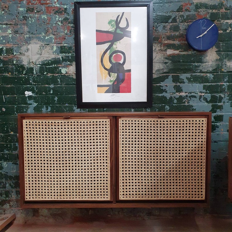 Walnut and Cane Hanging Shoe Storage Etsy