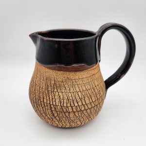 Studio Pottery Cracked Glaze Pitcher