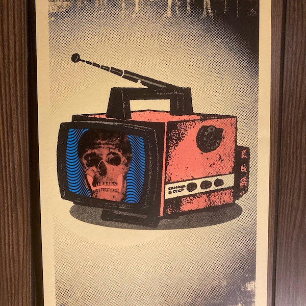 Skull TV 3 Color Screen Printed Poster