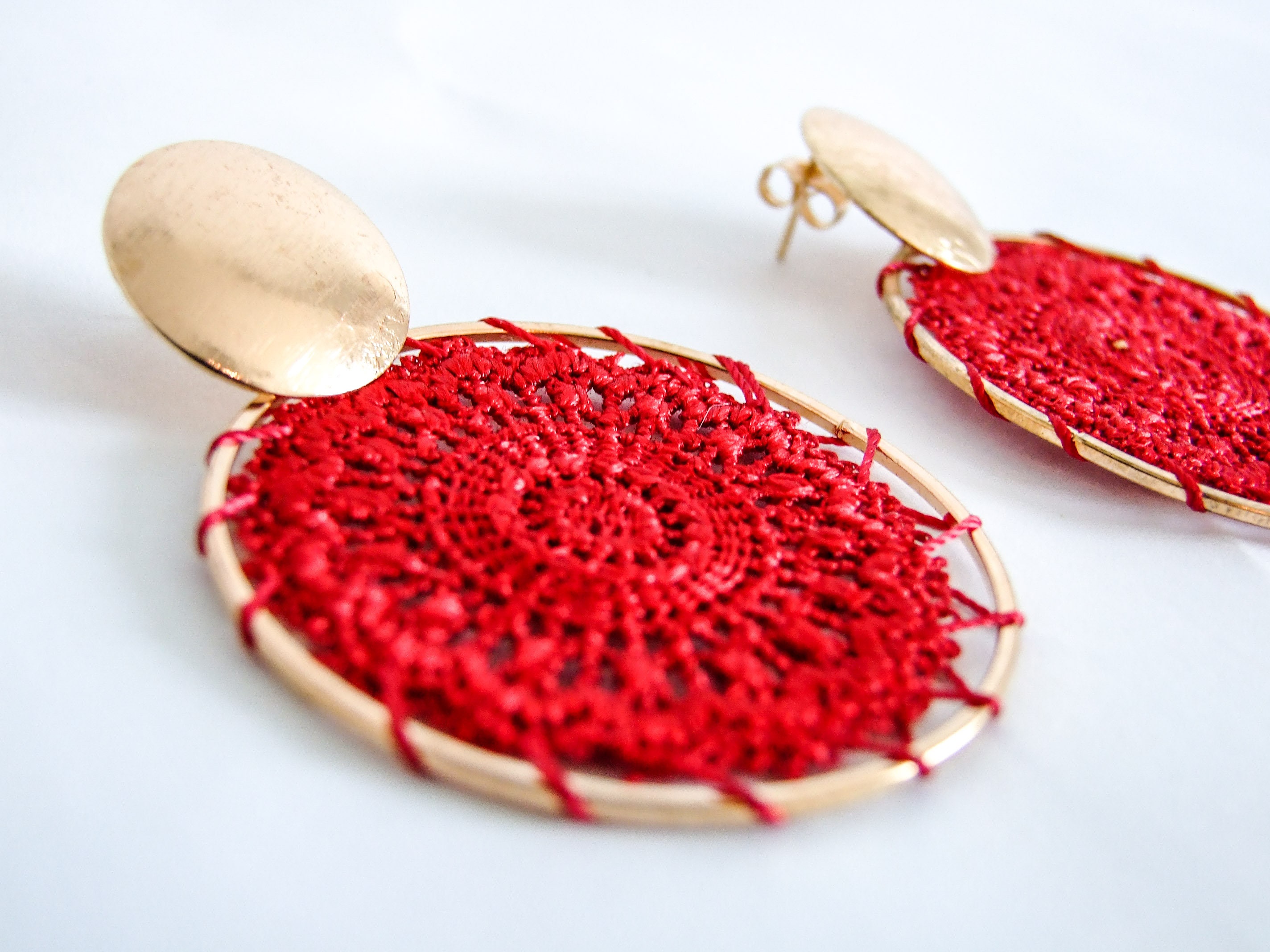 Dreamcatcher Crochet Artisanal Earrings Handmade Earrings | Etsy