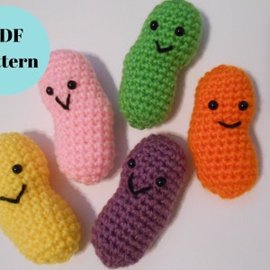 PATTERN ONLY - Happy Jellybean Amigurumi Crochet Pattern, PDF Digital Download