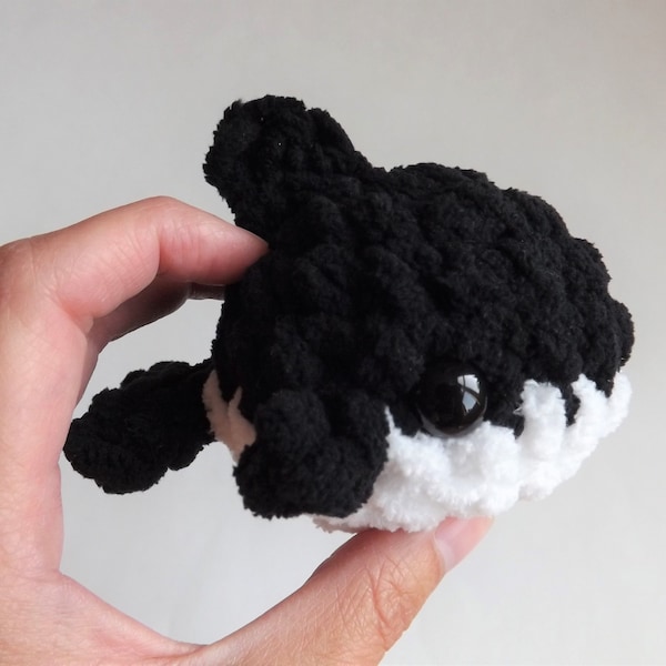 Little Orca Amigurumi Stuffie, Cute Killer Whale Plushie, Small Stuffed Animal Orca, Cute Crochet Black Killer Whale Plush