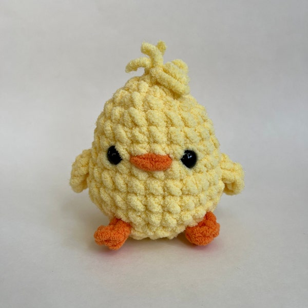 Plush Yellow Chick, Sparkly Chick Plushie, Amigurumi Stuffie, Spring Chick Stuffed Animal, Easter Plush, Cute Chick