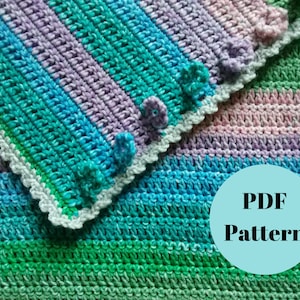 PATTERN ONLY - Cozy Posy Throw Crochet Pattern, PDF Digital Dowload