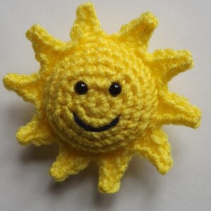 Bright Yellow Sunshine Amigurumi Stuffie Small Sun Plushie | Etsy