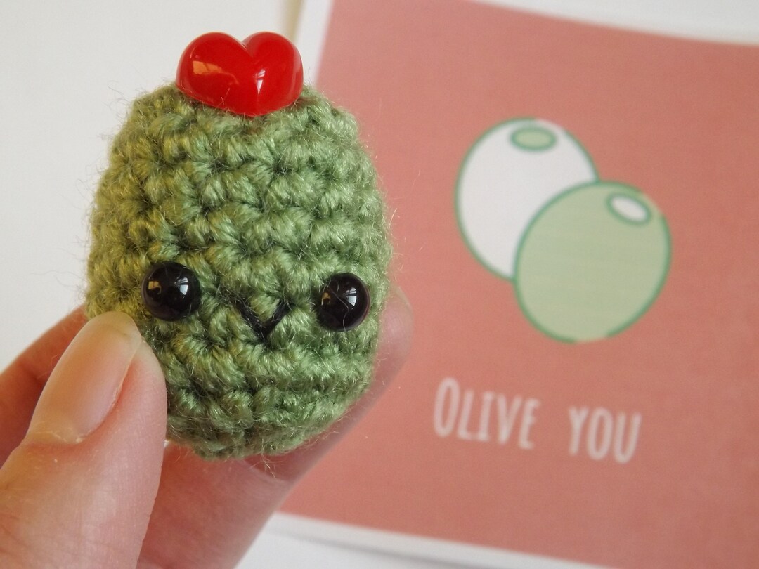 Tiny Olive Plush, Cute Olive Plushie, Small Stuffed Animal Olive Plush