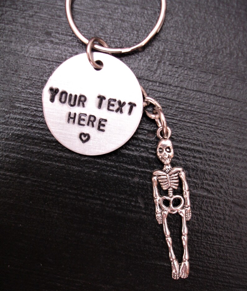 Custom Skeleton Keychain halloween keychain spooky skull Etsy