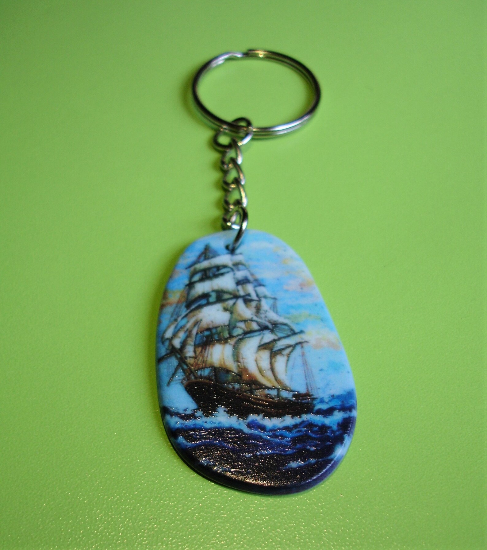Tall ship keychain sailing keychain sailboat keychain Etsy
