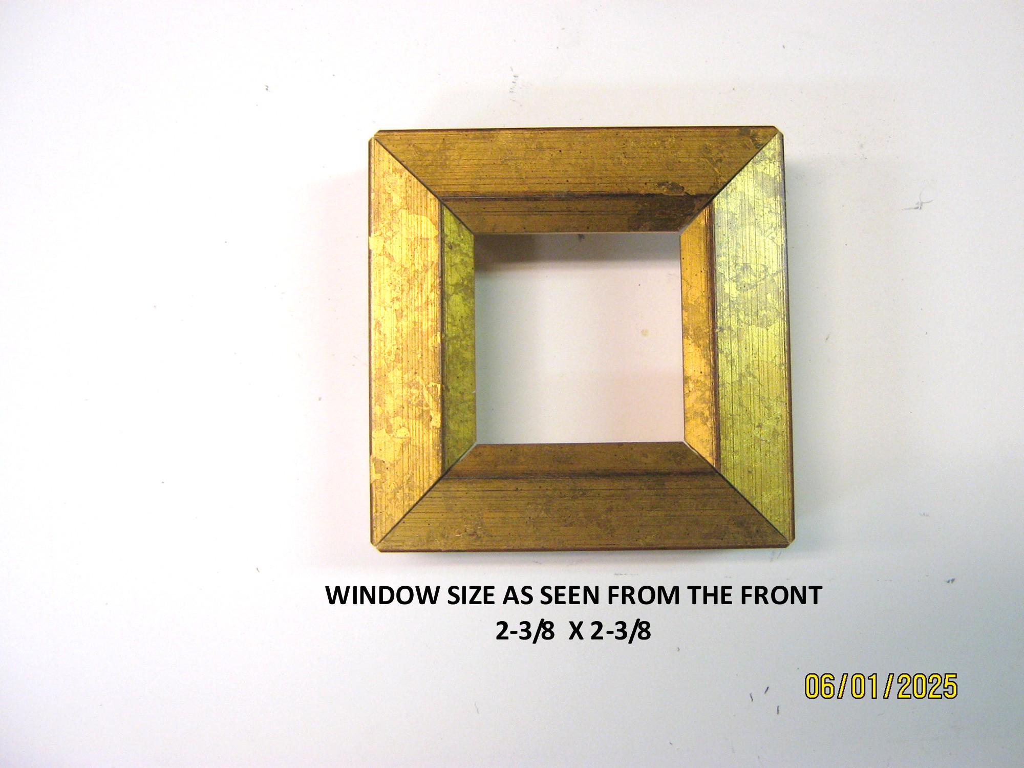 Mini Picture Frame 3x3 Mottled Dark Gold  Shadowbox Depth-Glass Optional