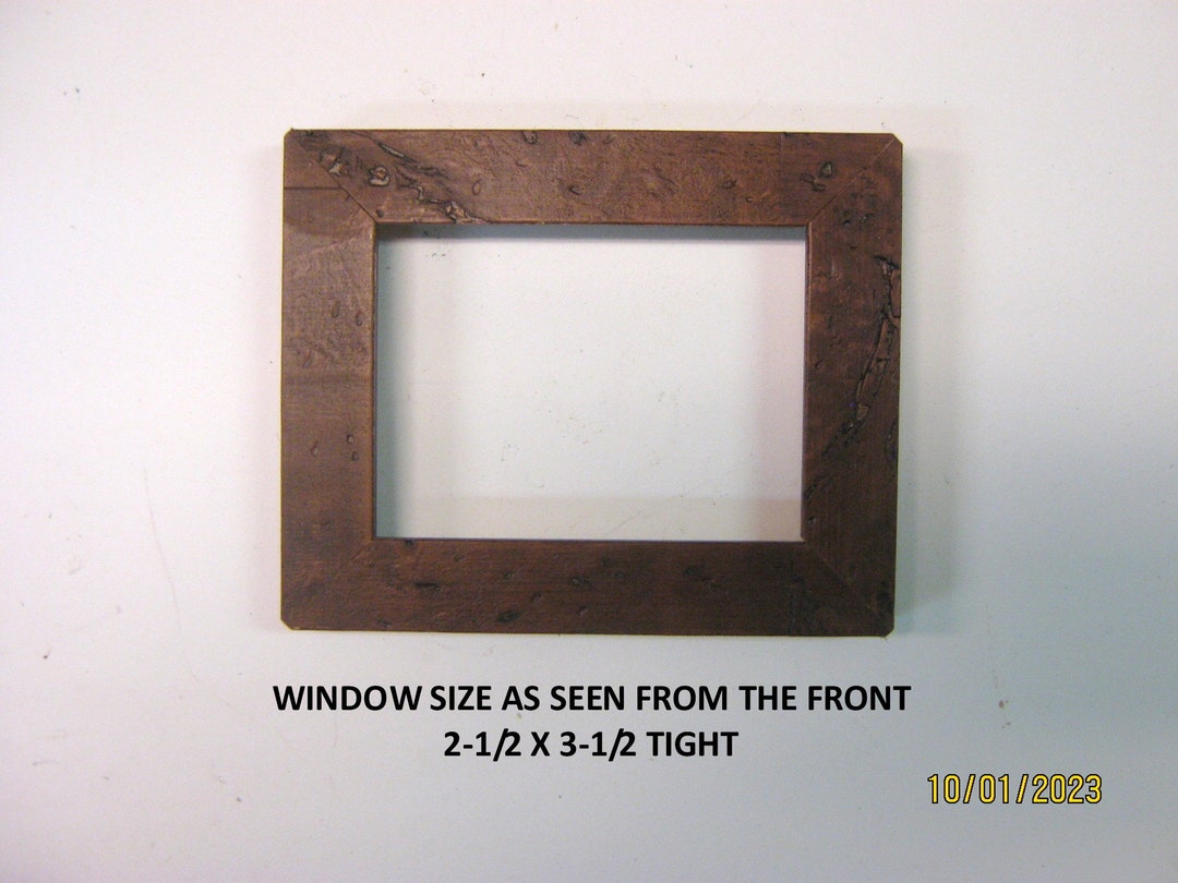Mini Picture Frame 3x4 Rustic Rough Natural Flat Brownglass Etsy