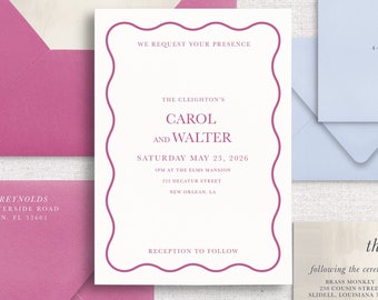 Classic Wedding Invitations - Formal Wedding Invitation - Modern Wedding - Simple Wedding - PRINTED Wedding Invitations - Carol Suite