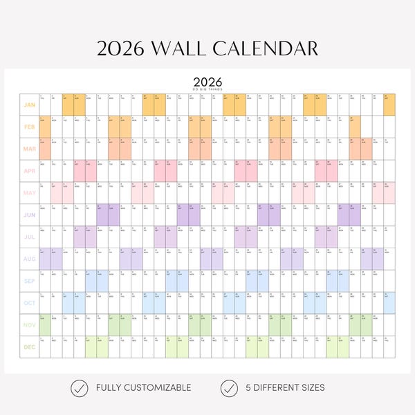 Wall Calendar Huge - Etsy