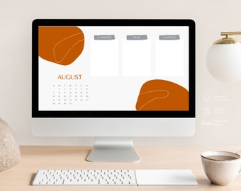 Texas Burnt Orange | 2022 Customizable Monthly Desktop Wallpaper Organizer