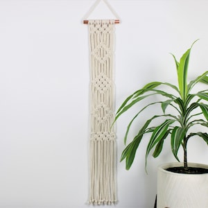 Skinny Macrame Wall Hanging, Contemporary Wall Decor