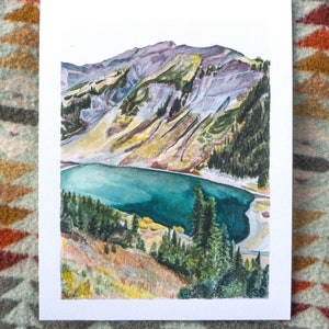 Emerald Lake Watercolor Print: Colorado Rocky Mountain Art