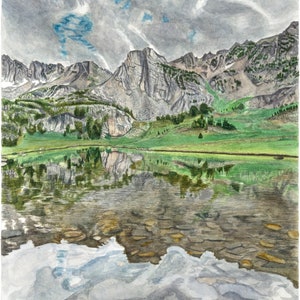 Beehive Basin Montana Giclee Fine Art Print. Sztuka ścienna górska. Sztuka wielkiego nieba.