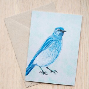 Bluebird Watercolor Greeting Card. Blank Card with Envelope.