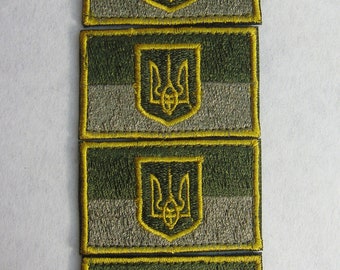 Ukraine army Olive Military tactical Hook Patch with Embroidered Ukrainian flag and Tryzub 6 *4 cm 2.36*1.57 inches