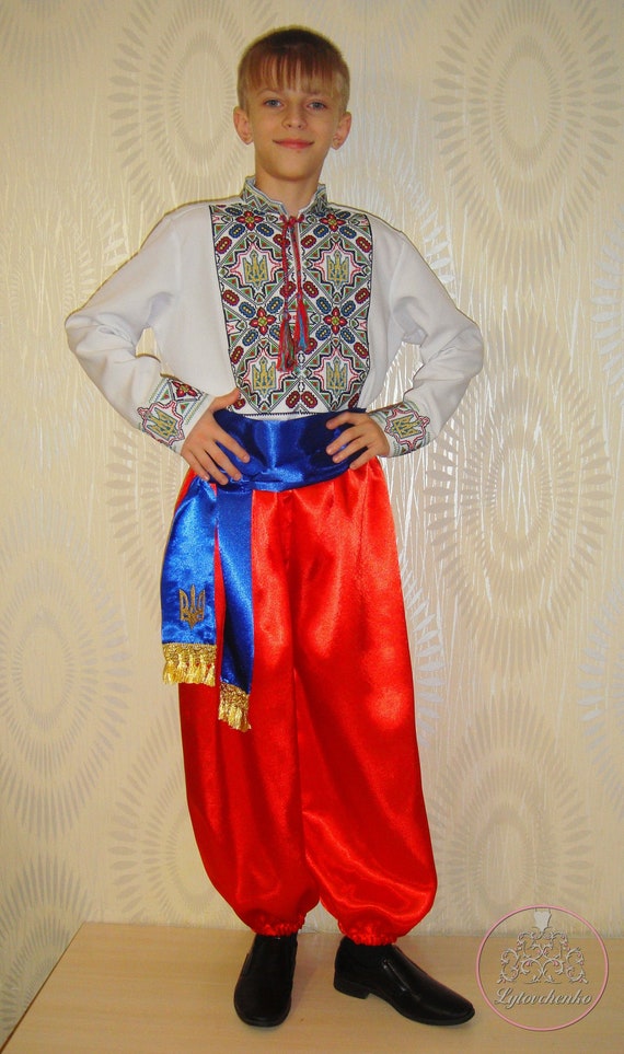 Ukrainian Red Sharovary for Boys. Cossack Style Pants for | Etsy