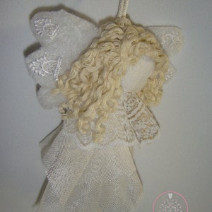 Christmas white Handmade angel, little hanging toy, toy doll.