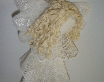 Christmas white Handmade angel, little hanging toy, toy doll.