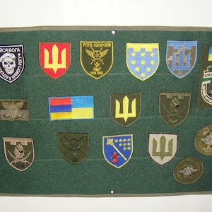 Customizable Ukrainian Hanging Display for Morale Patches Custom Sizes Available Upon Request