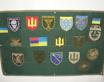 Customizable Ukrainian Hanging Display for Morale Patches Custom Sizes Available Upon Request