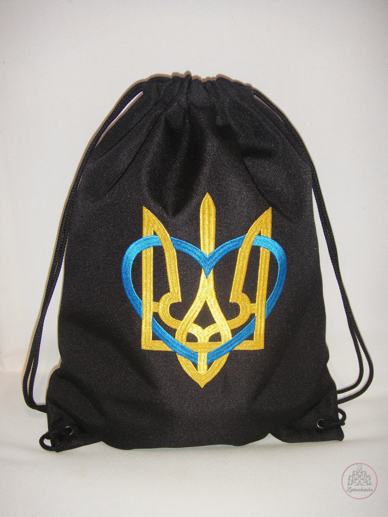 Ukrainian Drawstring Backpack With Embroidered Tryzub and Etsy Ireland