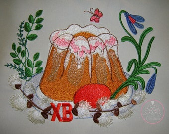 Easter Table Napkin, Easter napkin with machine embroidery, Easter Basket Cover