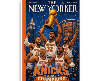 Knicks 2026 Champions Magazine Cover Poster | New York Knicks Championship Wall Art | Basketball Fan Gift | Sports Decor