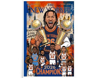 New York Knicks 2026 Champions Poster: New Yorker Style Basketball Championship Wall Art