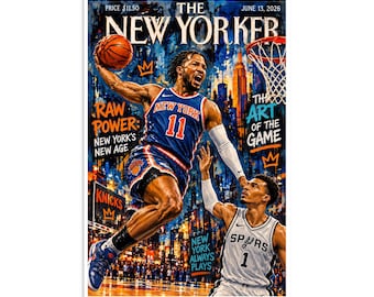 Knicks 2026 Champions Poster | New York Basketball Magazine Cover Wall Art | Championship Sports Print