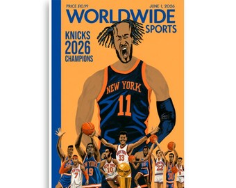Knicks 2026 Champions Magazine Cover Poster | Brunson Basketball Wall Art (Print)