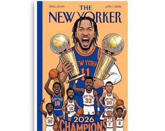 New York Knicks 2026 Championship Poster | Jalen Brunson Magazine Cover Art (2026 Champions)
