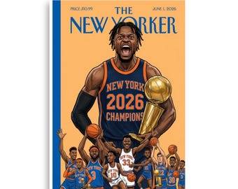 Knicks 2026 Champions Magazine Cover Poster | New Yorker Edition | New York Basketball Wall Art