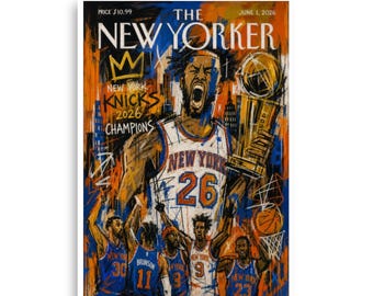 Knicks 2026 Champions Magazine Cover Poster | New York Basketball Wall Art | Collector Fan Gift