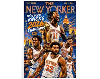 Knicks 2026 Champions Poster | New York Basketball Team & Trophy Wall Art | NYC Championship Sports Print