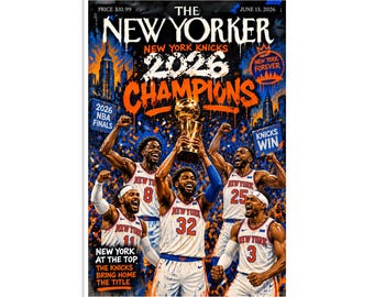 Knicks 2026 Champions Poster | New York Basketball Championship Wall Art | Team Celebration Sports Print