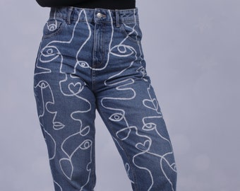 black patterned jeans