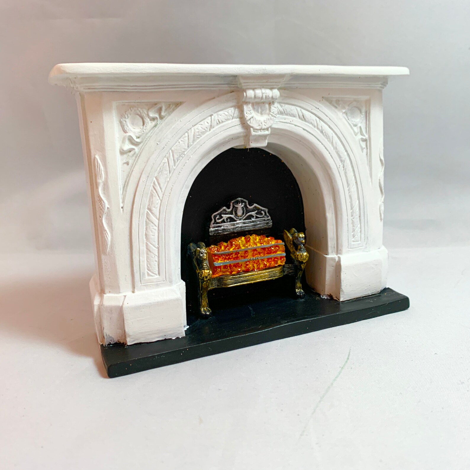 Dollhouse Miniature LED Fireplace with Glowing Amber Coals Etsy