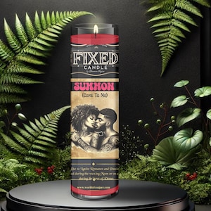 Summon Candle | Come to Me Ritual | Attraction, Love & Desire Work | Fixed Dressed 7 Day Glass Candle