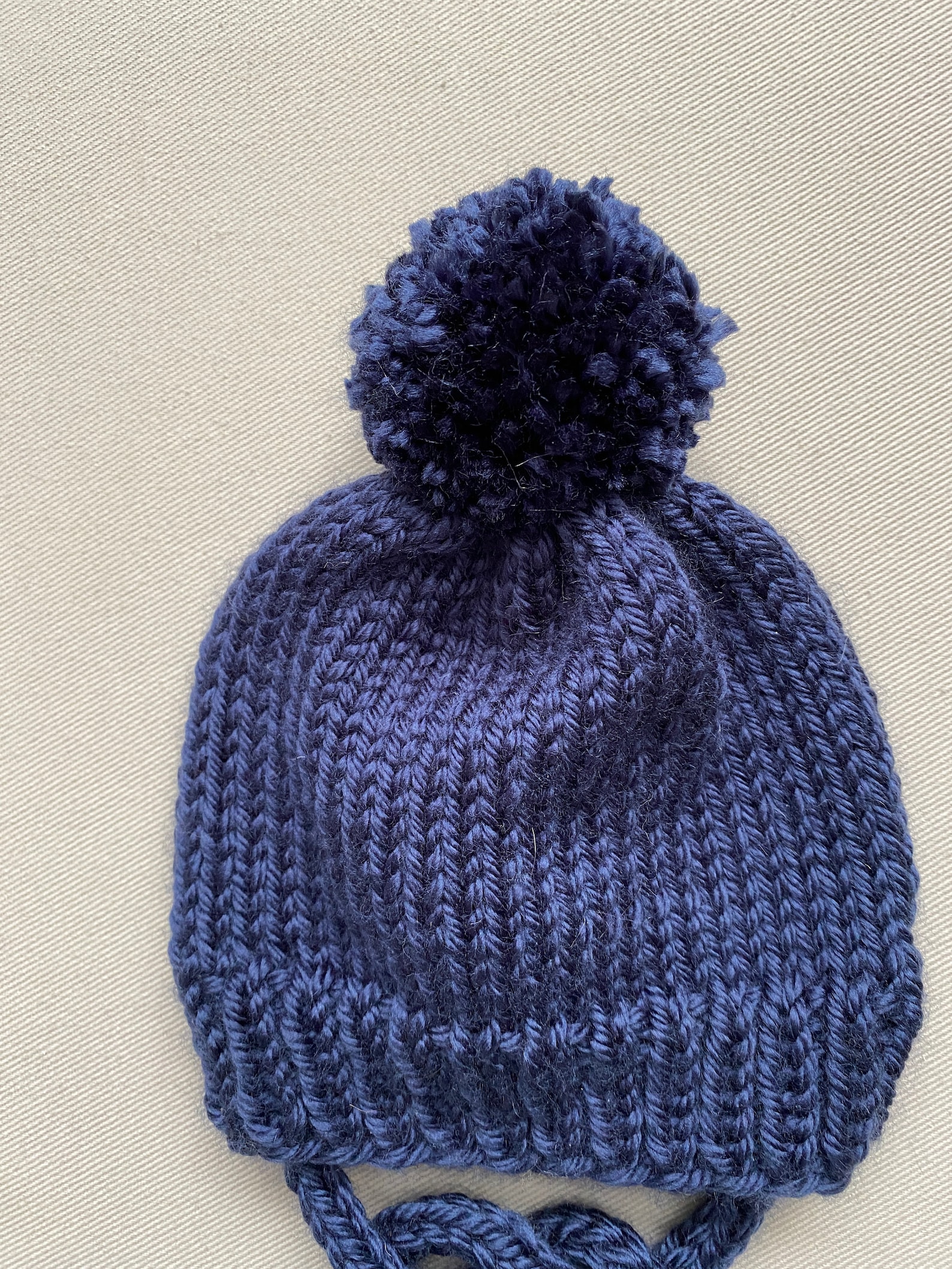 Baby/toddler knitted winter hat with ties Etsy